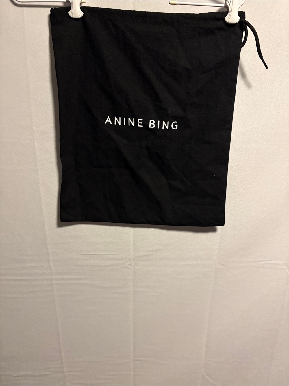 Anine Bing Black Logo Drawstring Pouch
